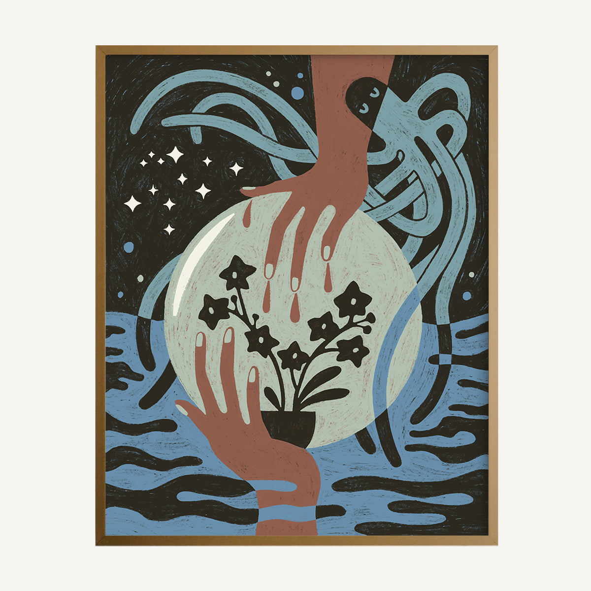 Aquarius zodiac art print Aquarius Cool_0020s_0001_Brass.jpg