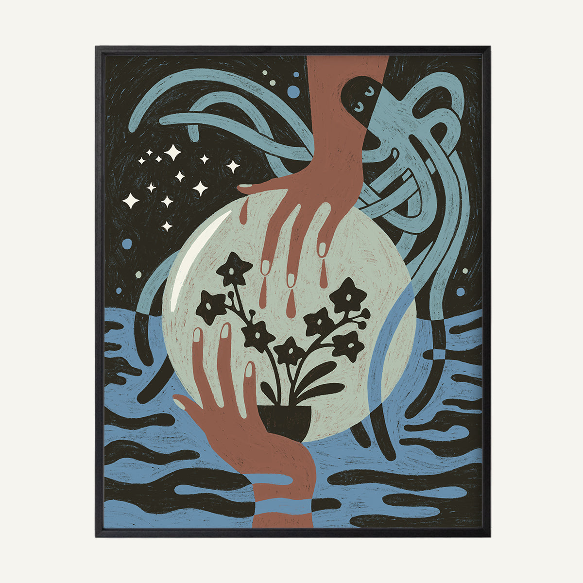 Aquarius zodiac art print Aquarius Cool_0020s_0003_black oak.jpg