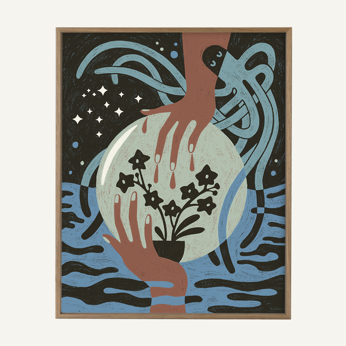 Aquarius zodiac art print Aquarius Cool_0020s_0004_light oak.jpg