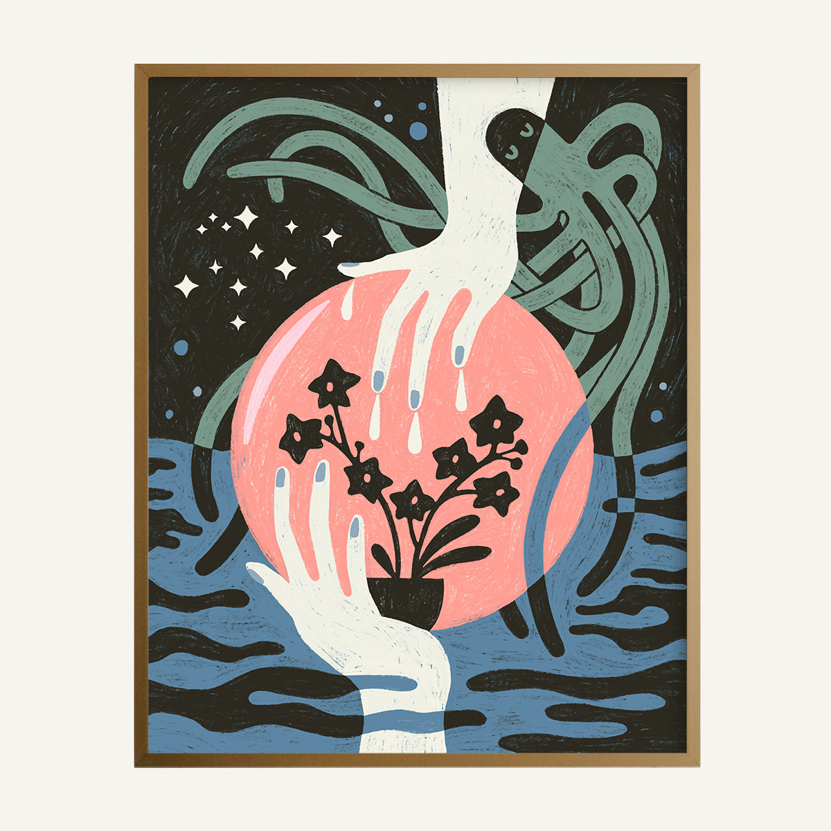 Aquarius zodiac art print Aquarius Warm_0021s_0001_Brass.jpg