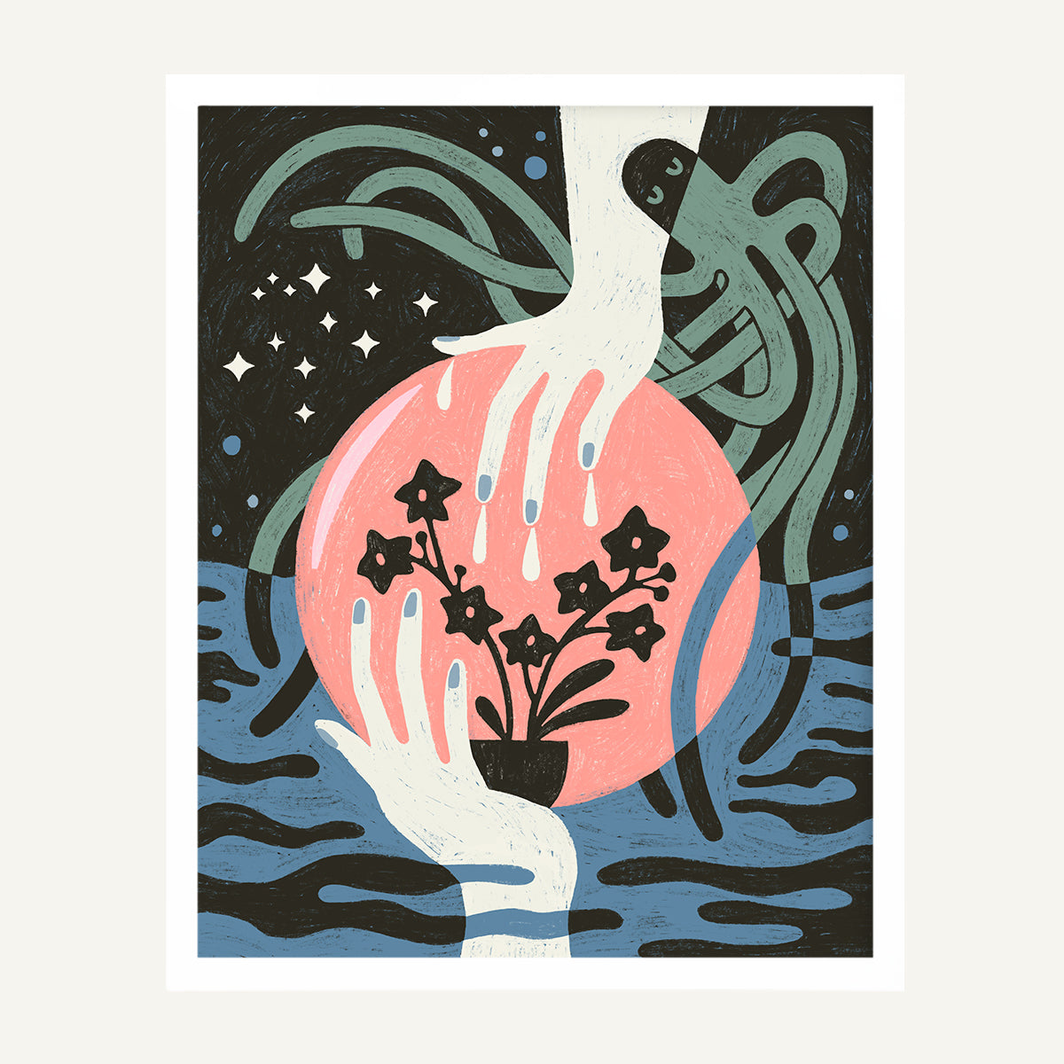 Aquarius zodiac art print Aquarius Warm_0021s_0002_White Gallery.jpg