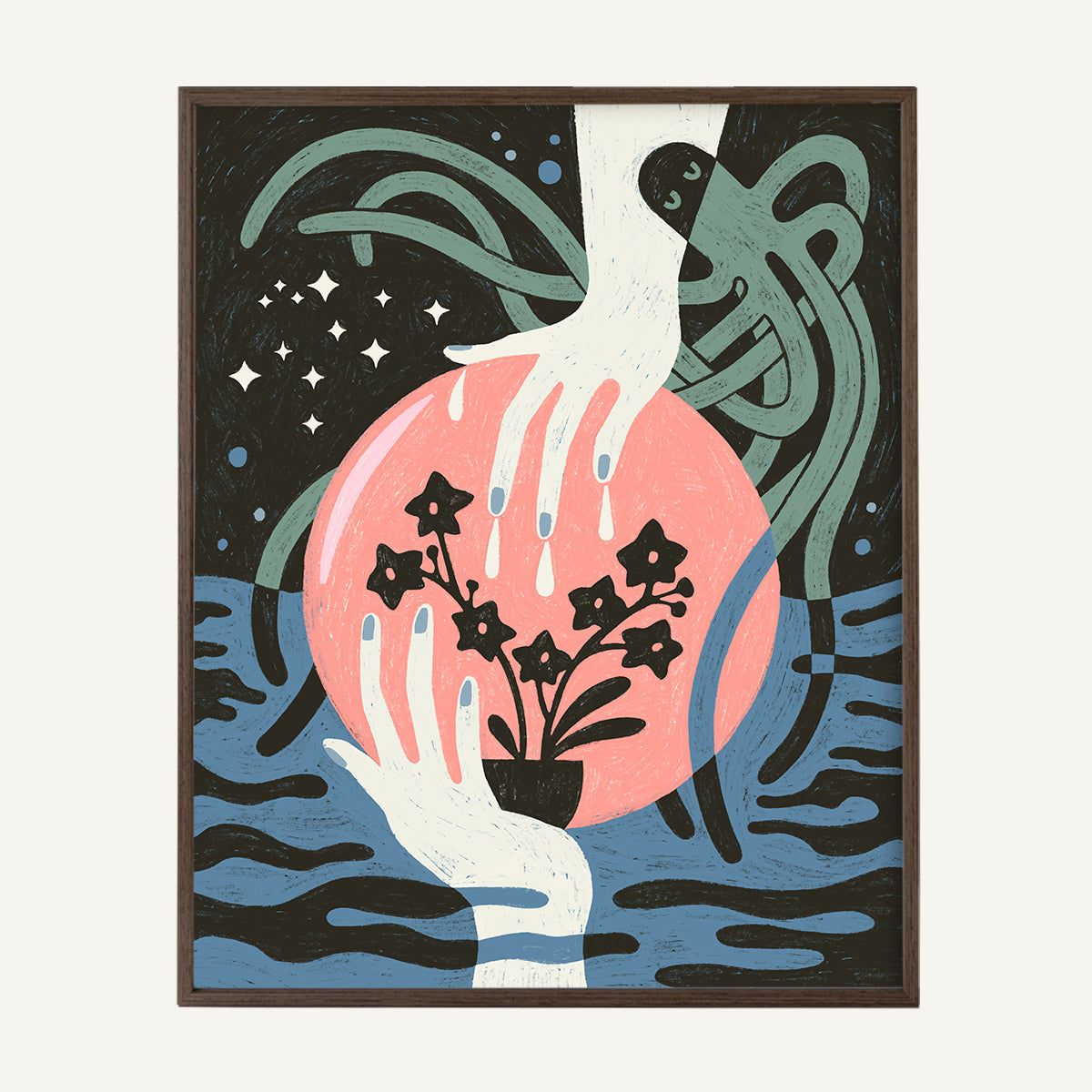 Aquarius zodiac art print Aquarius Warm_0021s_0006_dark oak.jpg