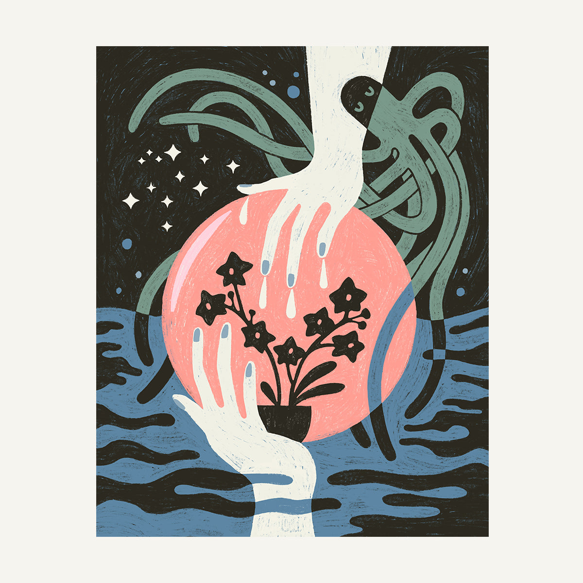 Aquarius zodiac art print Aquarius Warm_0021s_0007_Art Only.jpg