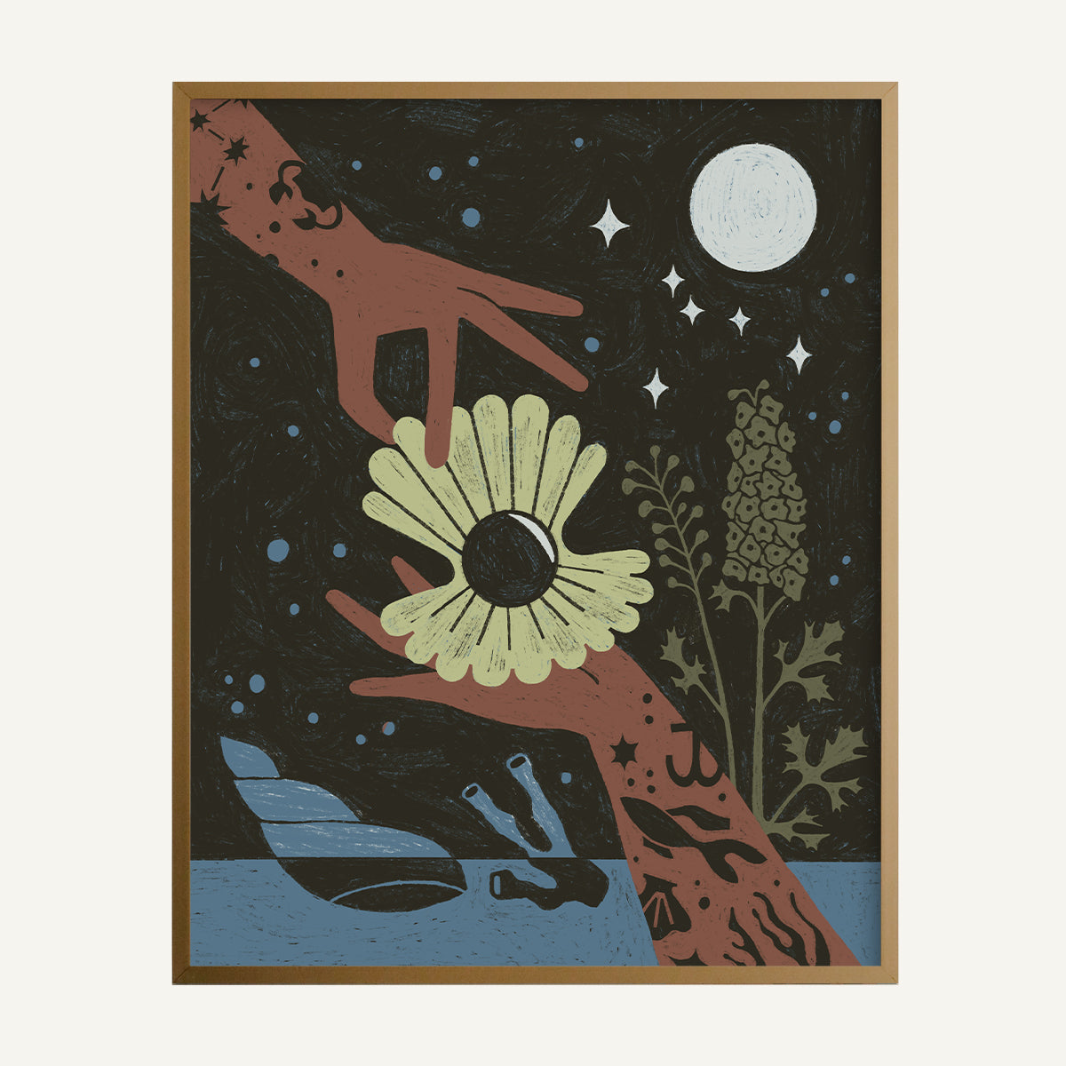 Cancer zodiac art print Cancer Cool_0006s_0001_16x20 Brass.jpg