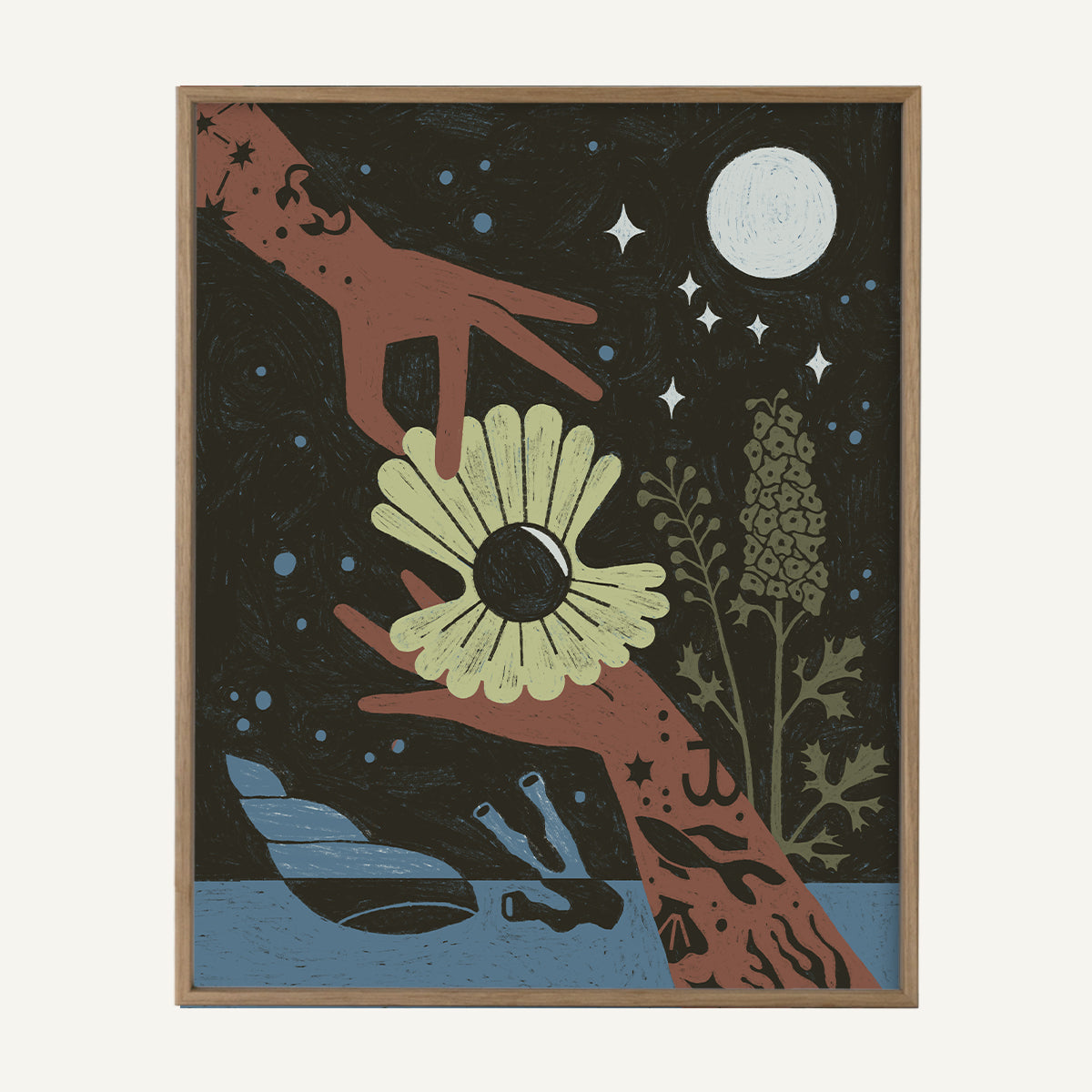 Cancer zodiac art print Cancer Cool_0006s_0004_16x20 light oak.jpg