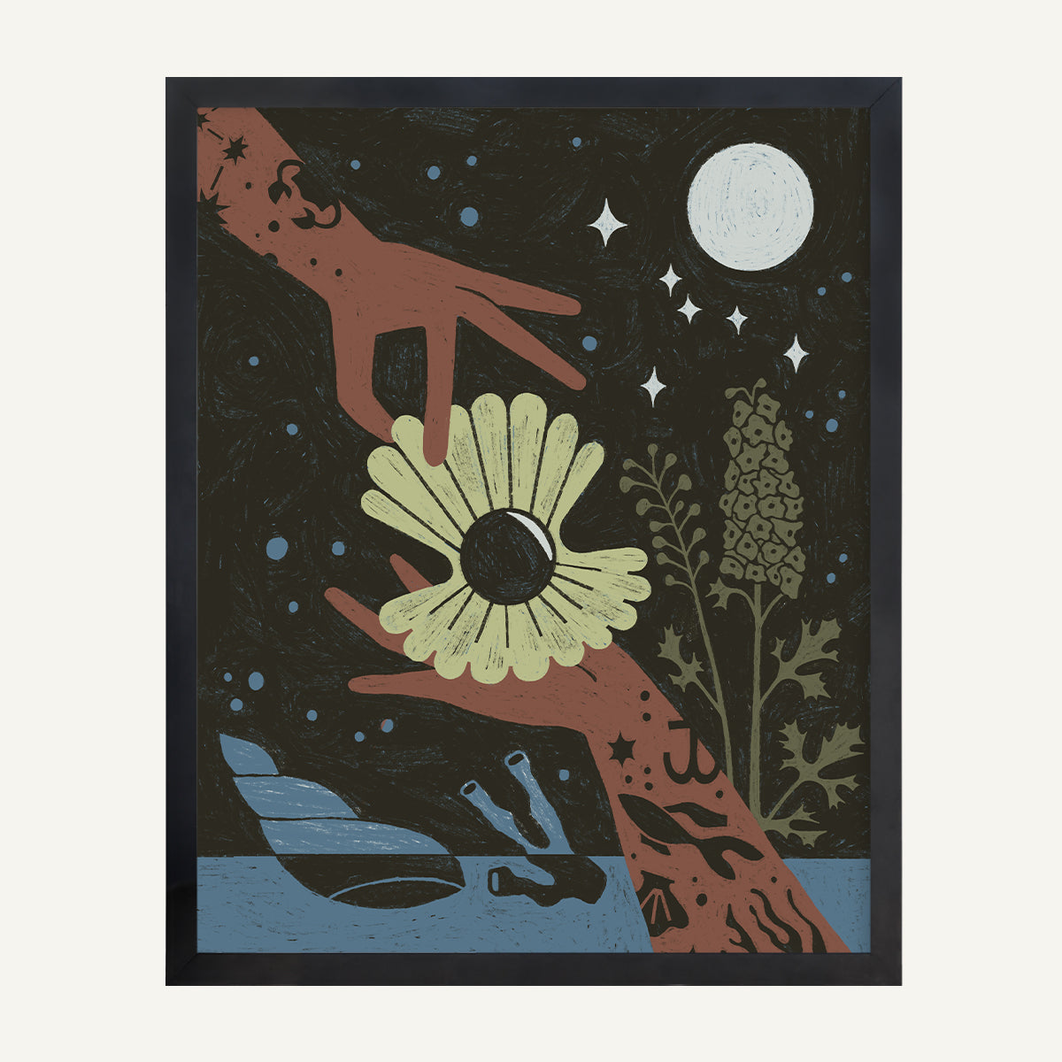 Cancer zodiac art print Cancer Cool_0006s_0005_16x20 Black Gallery.jpg
