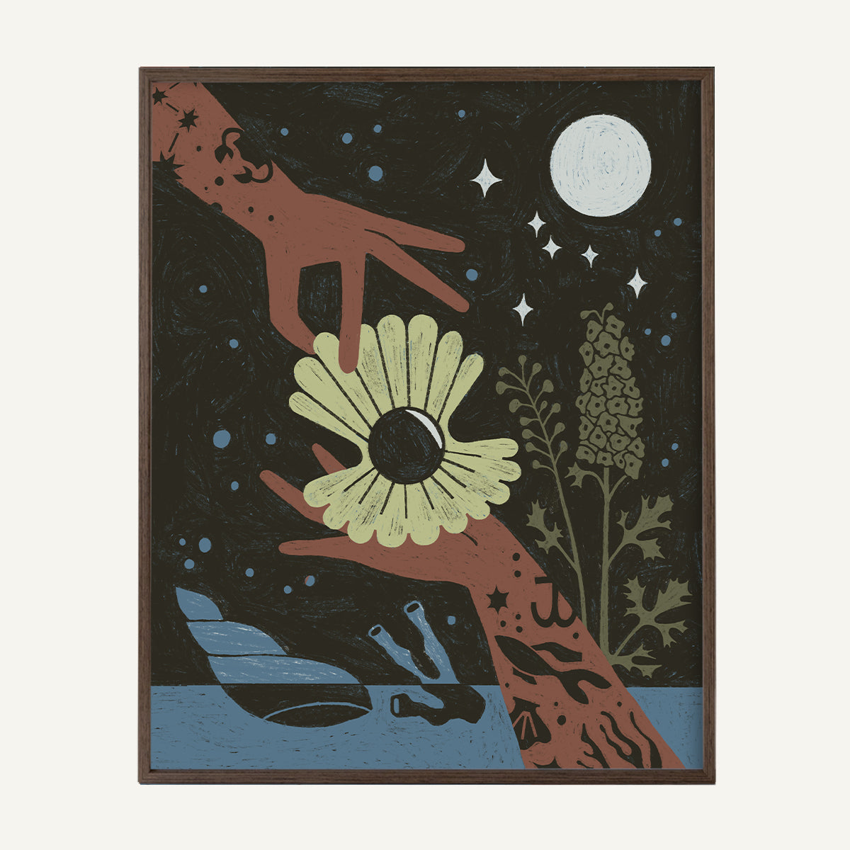 Cancer zodiac art print Cancer Cool_0006s_0006_16x20dark oak.jpg