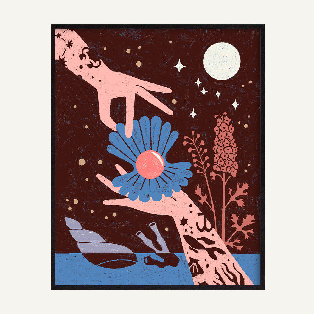 Cancer zodiac art print Cancer Warm_0007s_0000_16x20 Black Metal.jpg