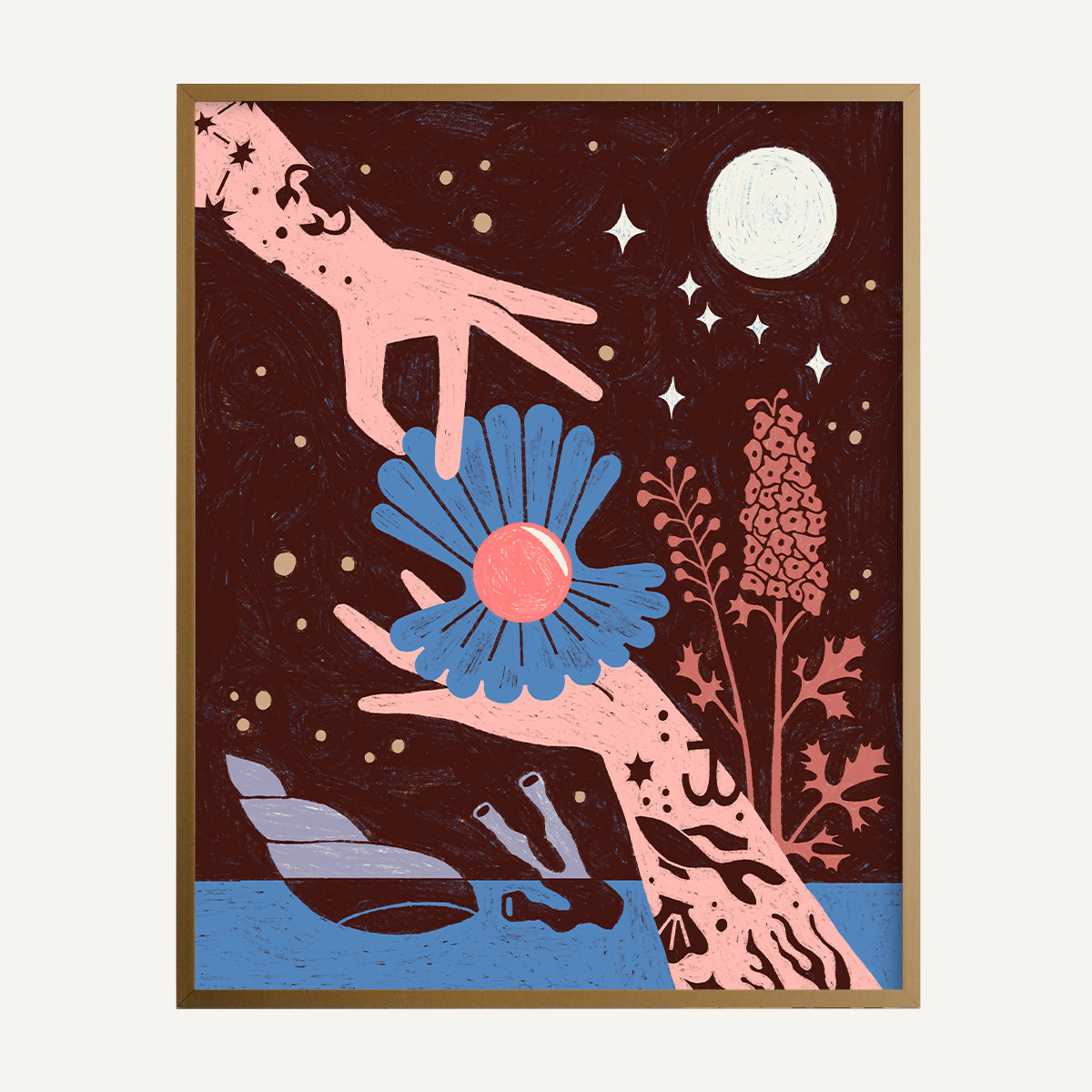 Cancer zodiac art print Cancer Warm_0007s_0001_16x20 Brass.jpg