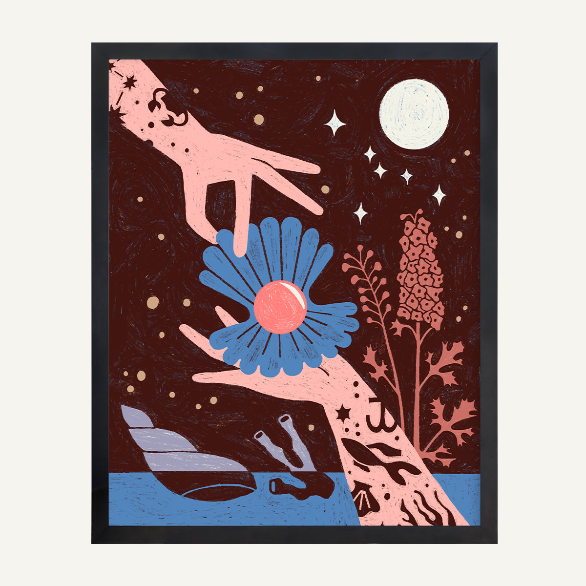 Cancer zodiac art print Cancer Warm_0007s_0005_16x20 Black Gallery.jpg