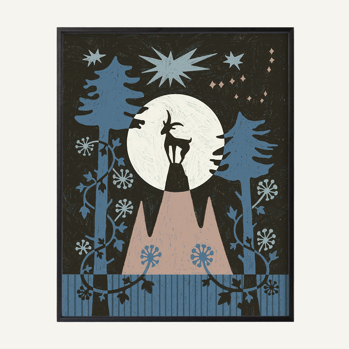 Capricorn zodiac art print Capricorn Cool_0018s_0003_16x20 black oak.jpg