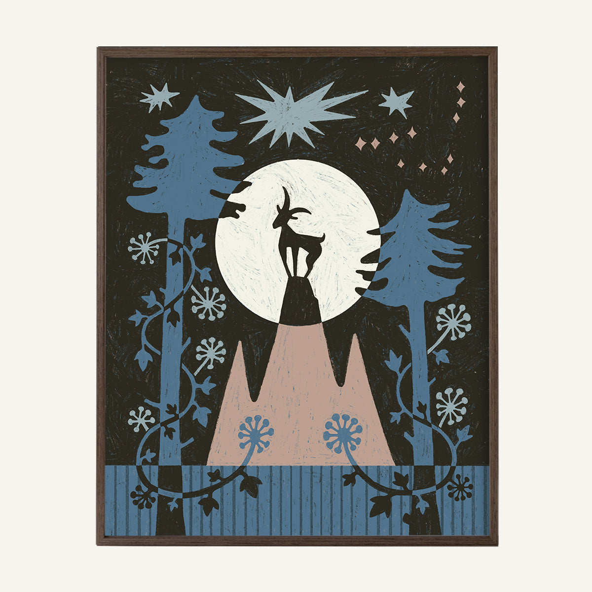 Capricorn zodiac art print Capricorn Cool_0018s_0006_16x20 dark oak.jpg