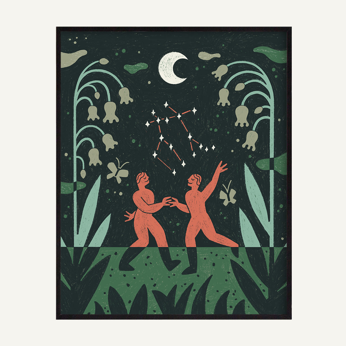 Gemini zodiac art print Gemini Cool_0004s_0000_16x20 Black Metal.jpg
