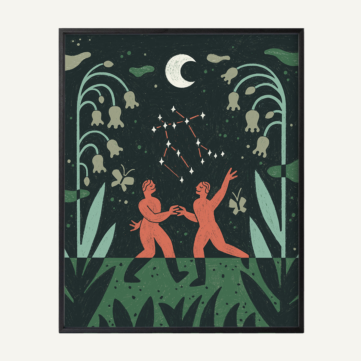 Gemini zodiac art print Gemini Cool_0004s_0002_16x20 black oak.jpg