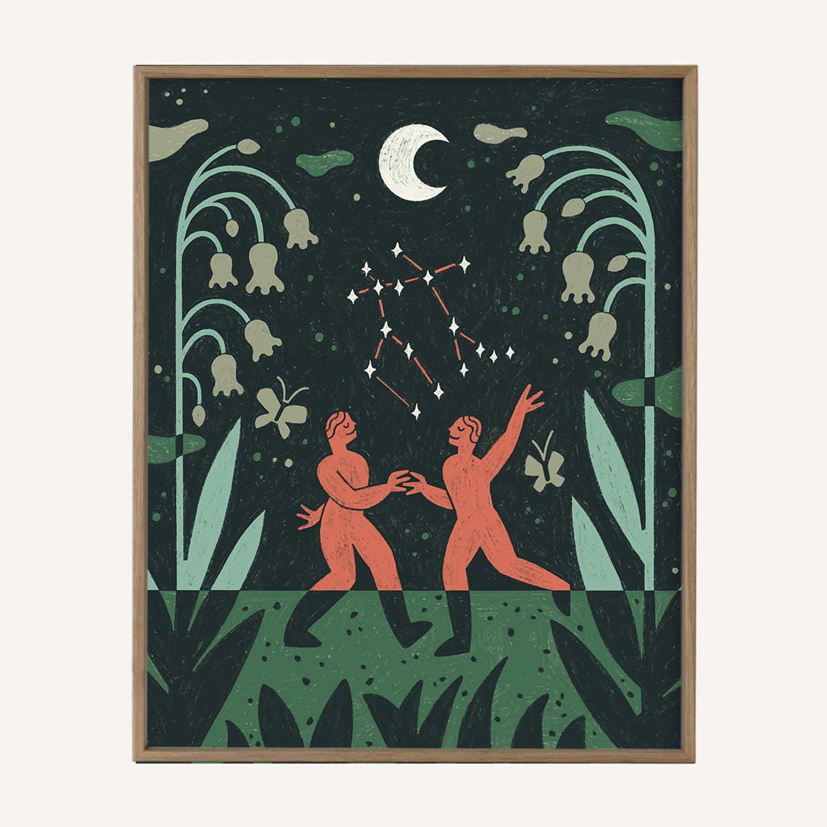 Gemini zodiac art print Gemini Cool_0004s_0003_16x20 light oak.jpg