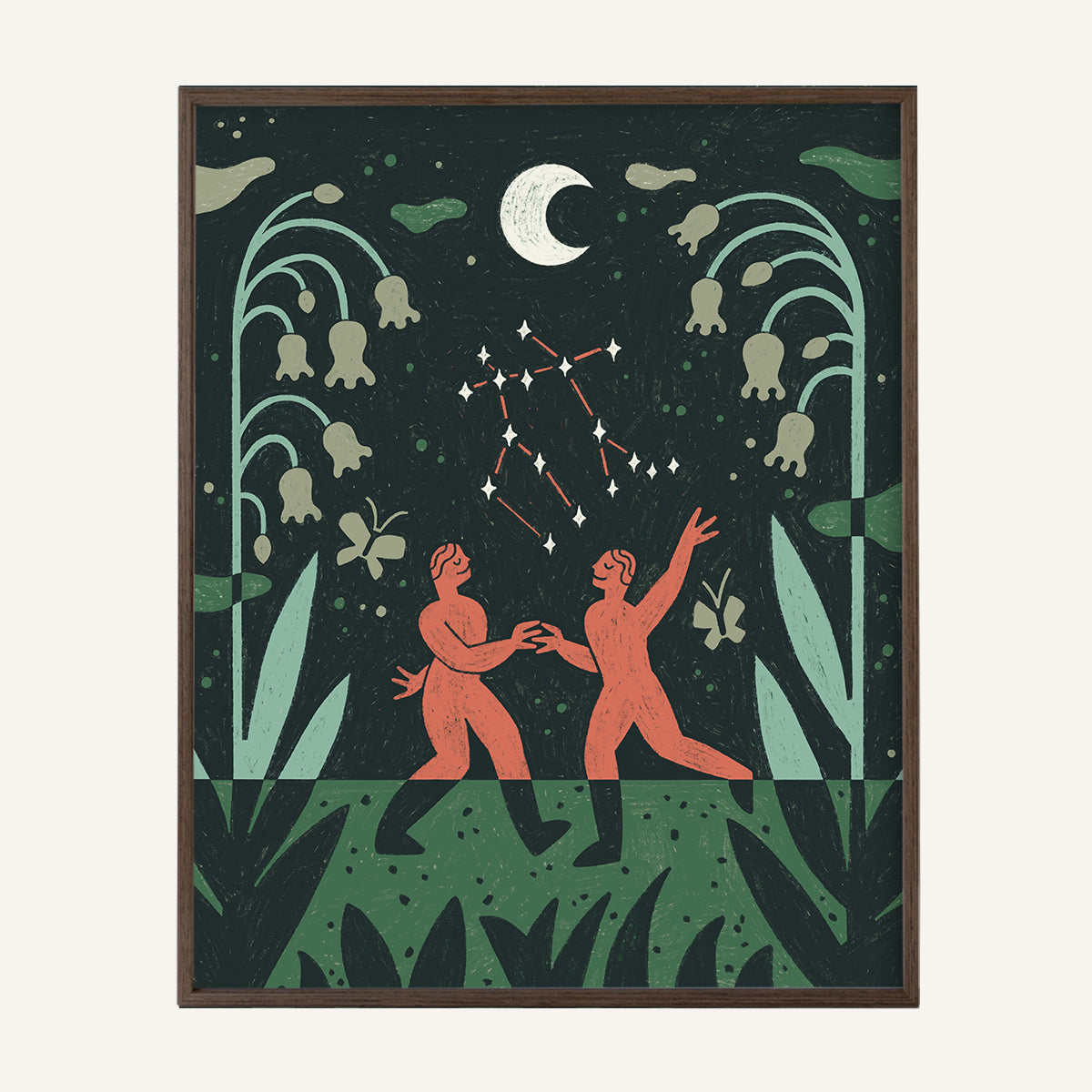 Gemini zodiac art print Gemini Cool_0004s_0005_16x20 dark oak.jpg