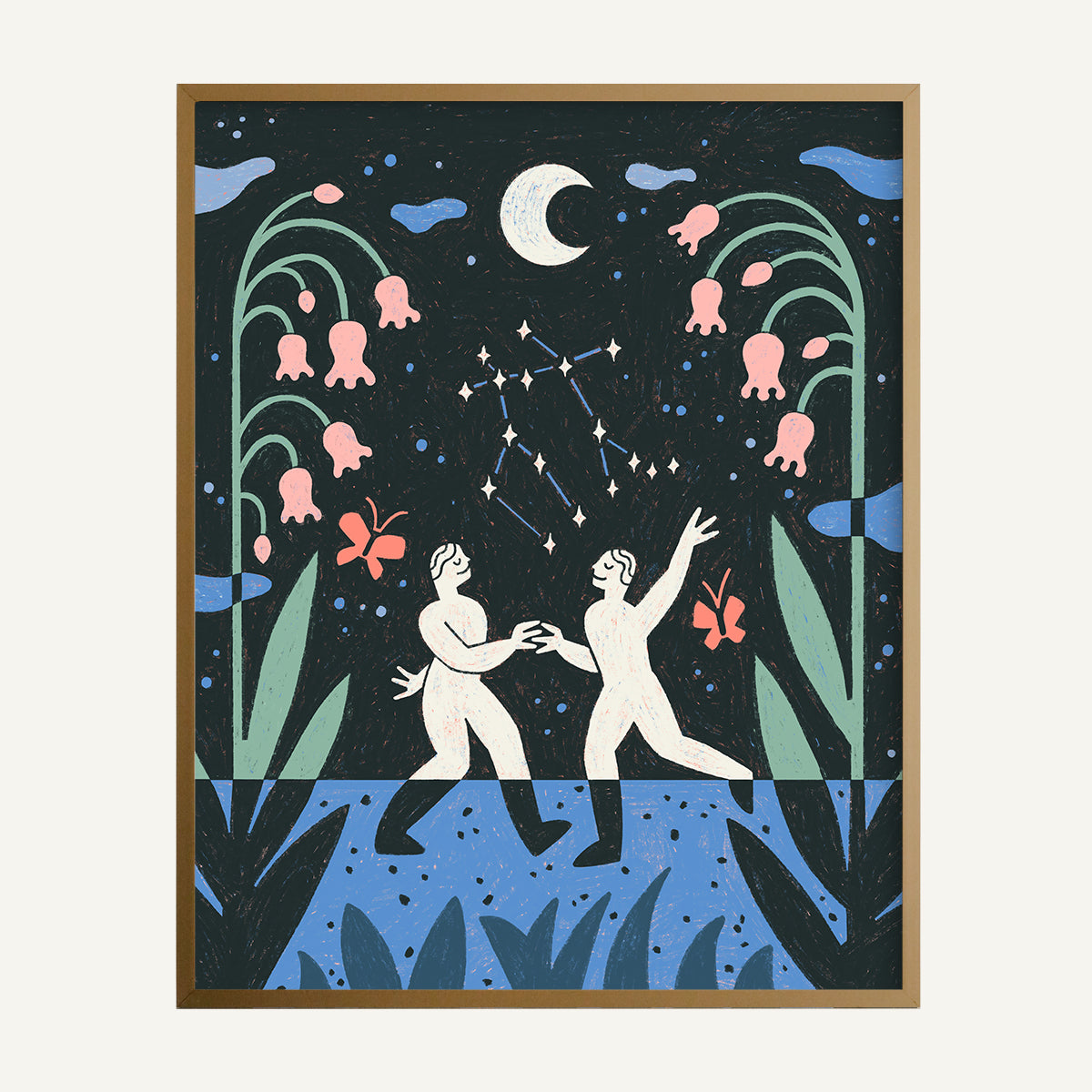 Gemini zodiac art print Gemini Warm_0005s_0001_16x20 Brass.jpg