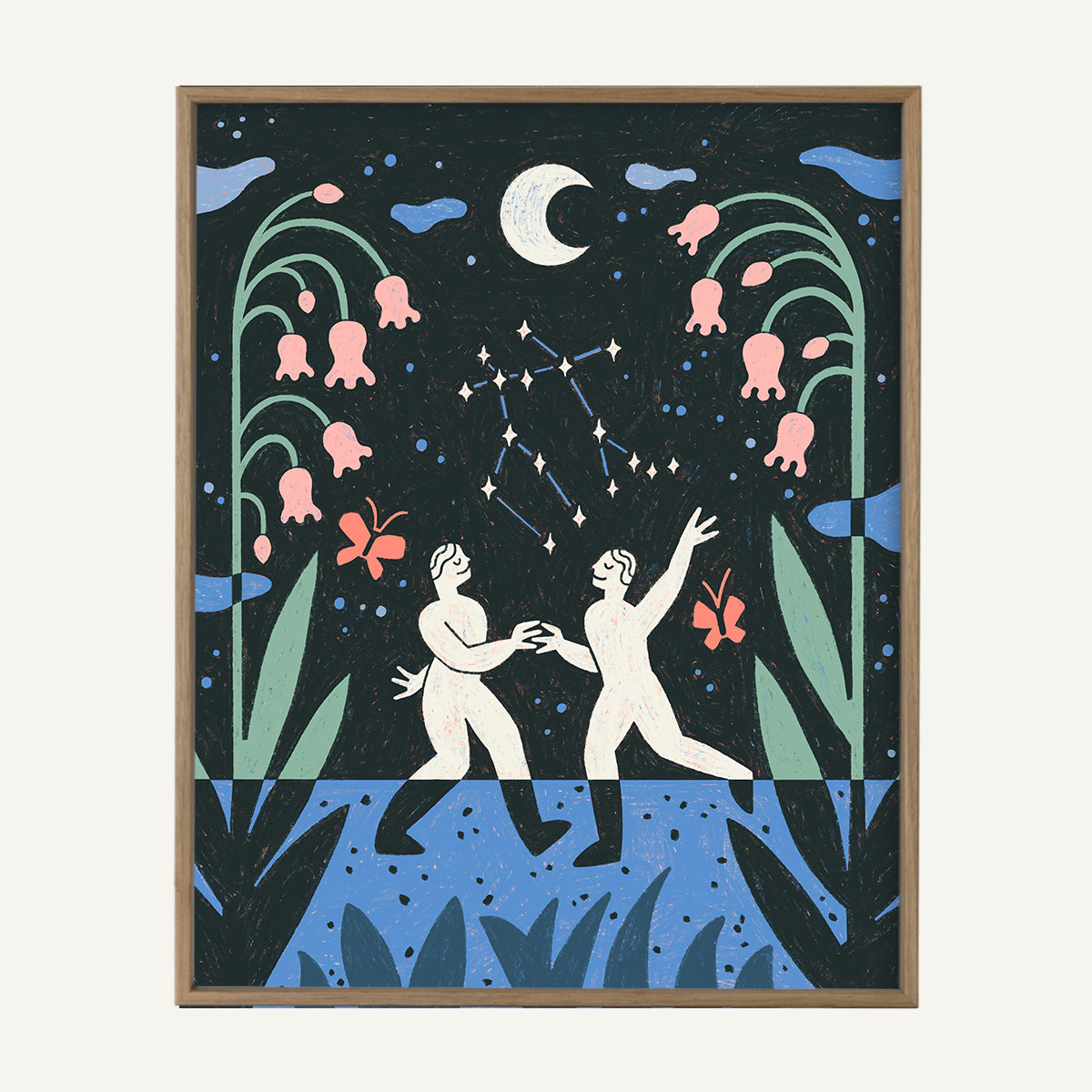 Gemini zodiac art print Gemini Warm_0005s_0004_16x20 light oak.jpg