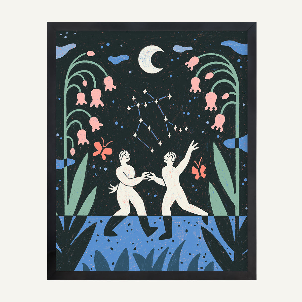 Gemini zodiac art print Gemini Warm_0005s_0005_16x20 Black Gallery.jpg