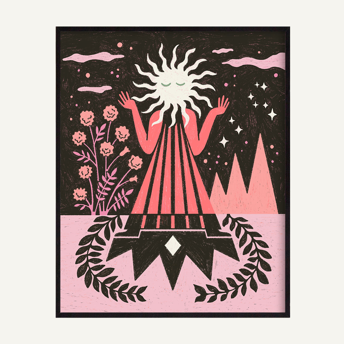 Leo zodiac art print Leo Warm_0009s_0000_16x20 Black Metal.jpg