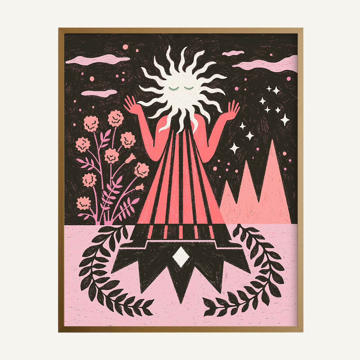 Leo zodiac art print Leo Warm_0009s_0001_16x20 Brass.jpg