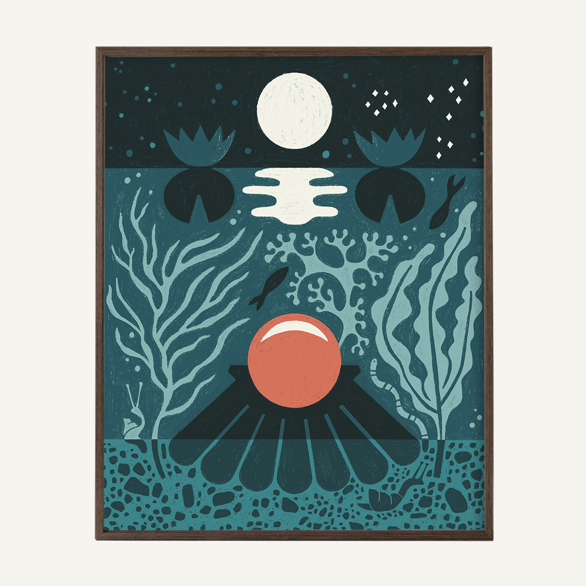 Pisces zodiac art print Pisces Cool_0022s_0006_dark oak.jpg