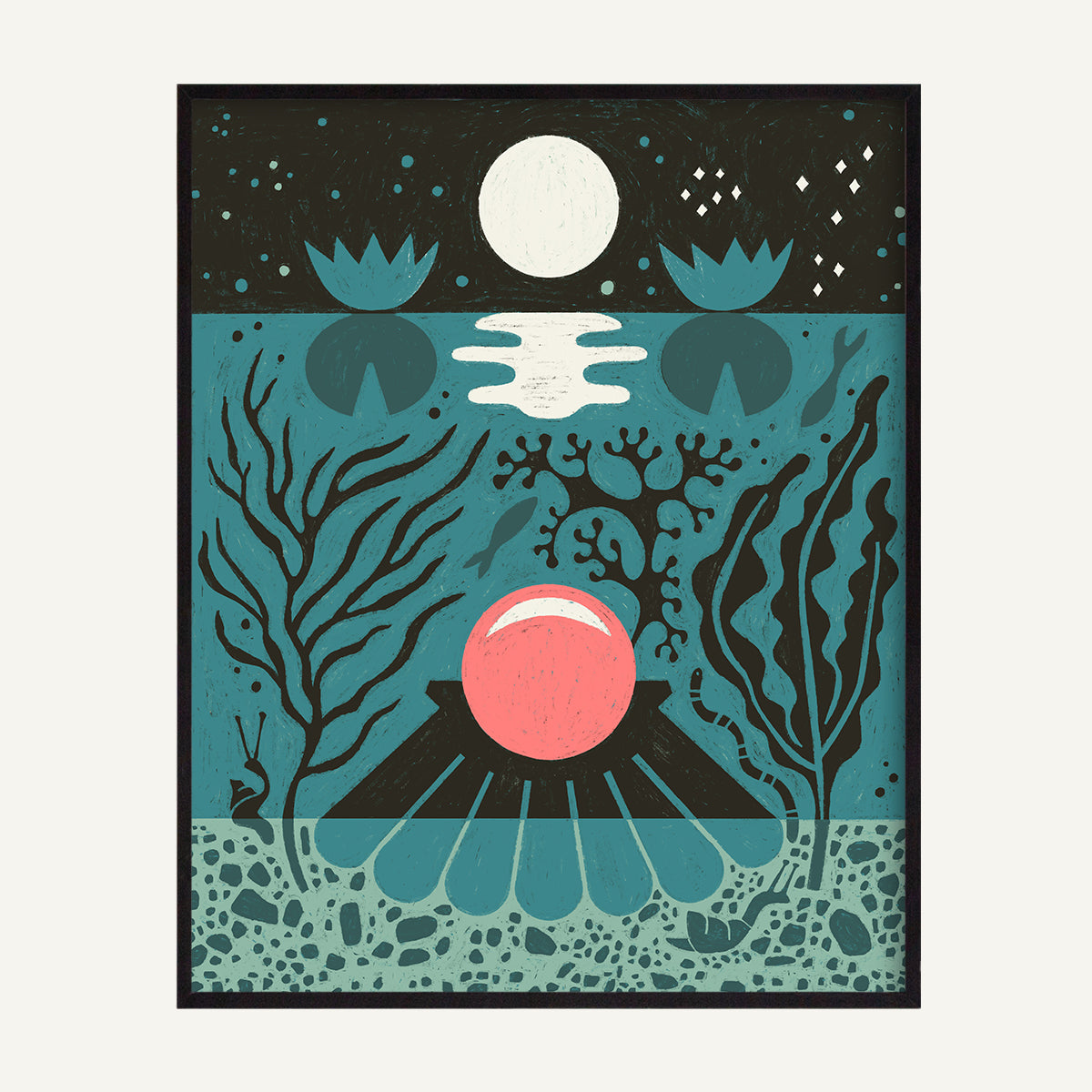 Pisces zodiac art print Pisces Warm_0023s_0000_Black Metal.jpg