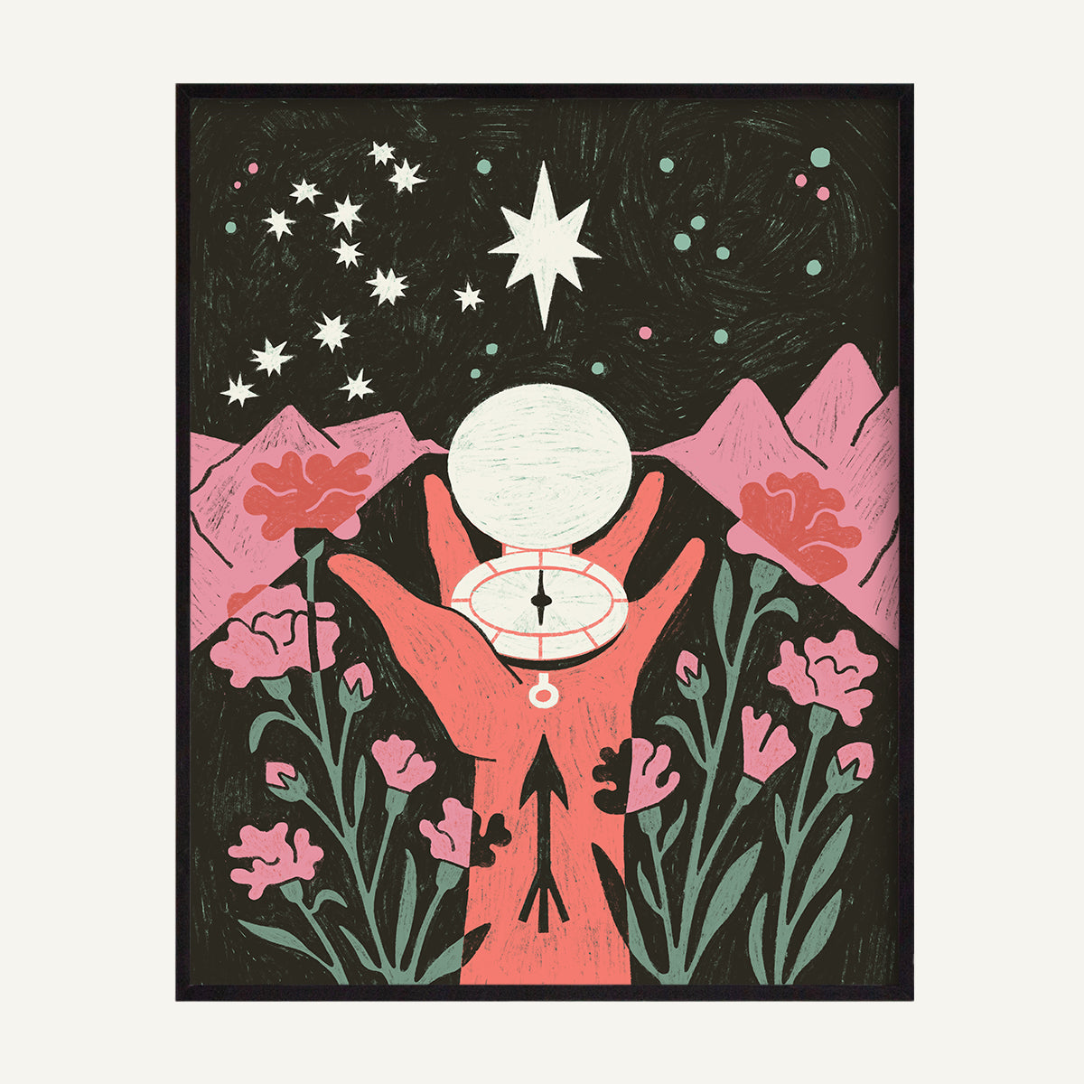 Sagittarius zodiac art print Sagittarius Warm_0017s_0000_16x20 Black Metal.jpg