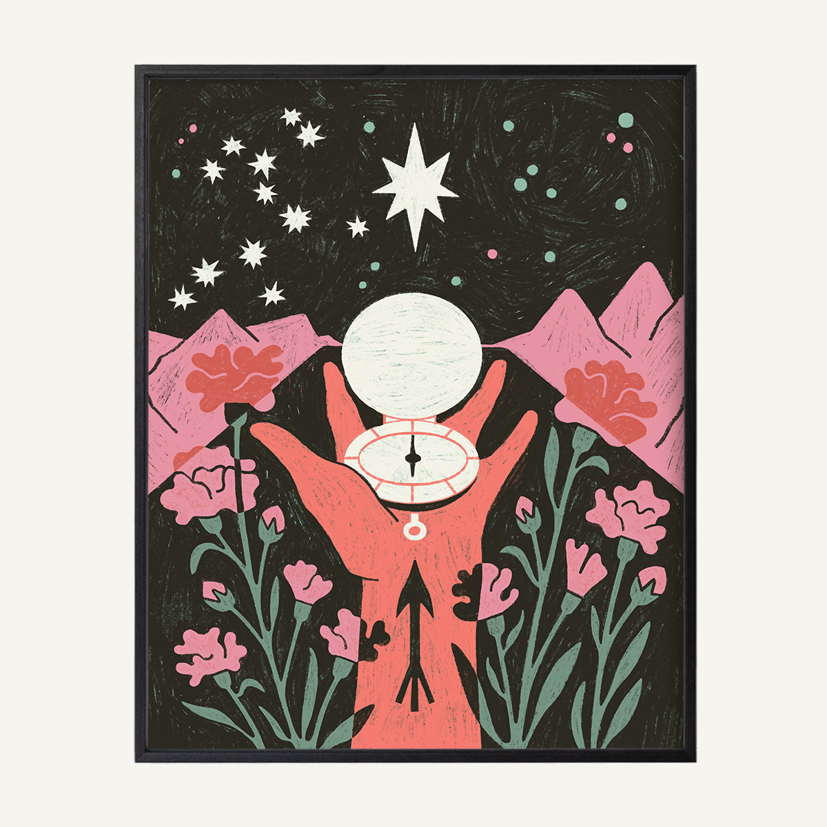Sagittarius zodiac art print Sagittarius Warm_0017s_0003_16x20 black oak.jpg
