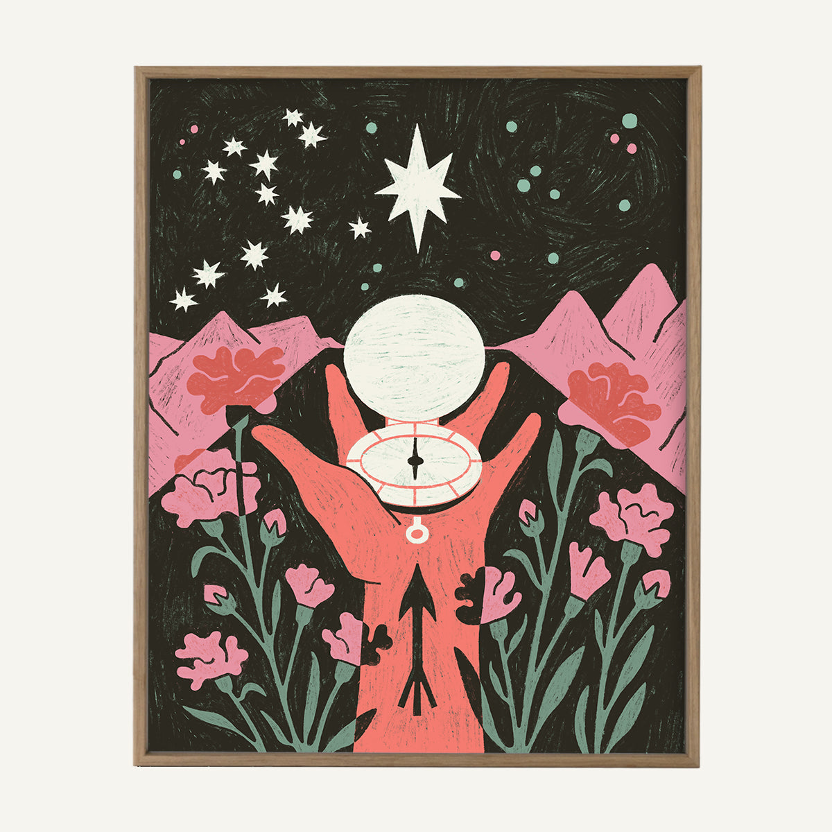 Sagittarius zodiac art print Sagittarius Warm_0017s_0004_16x20 light oak.jpg