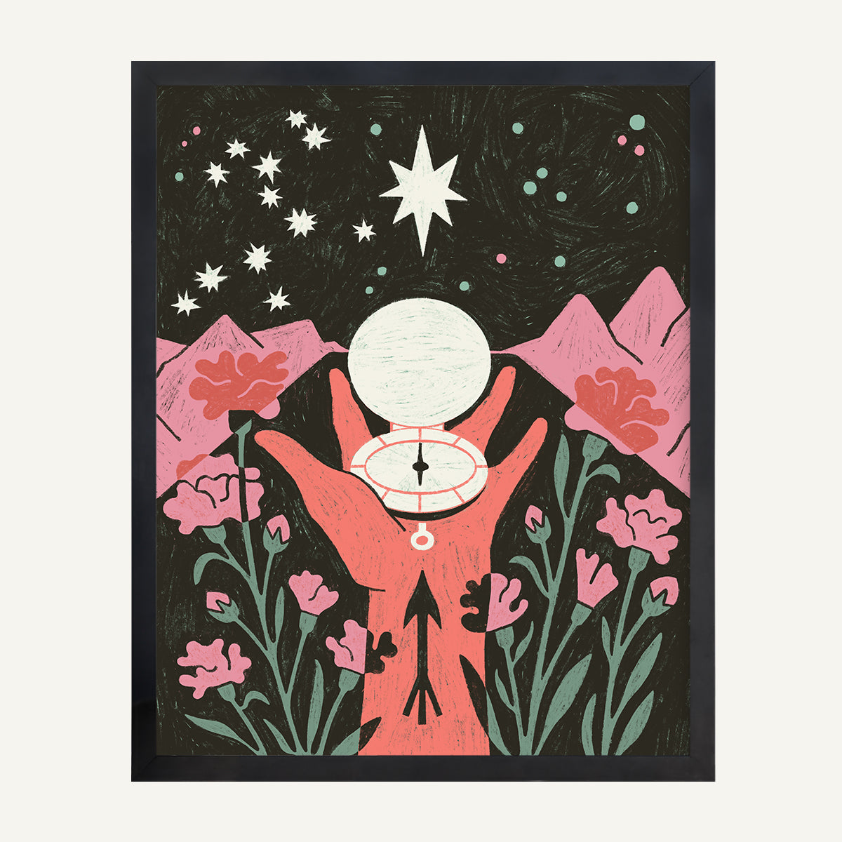 Sagittarius zodiac art print Sagittarius Warm_0017s_0005_16x20 Black Gallery.jpg