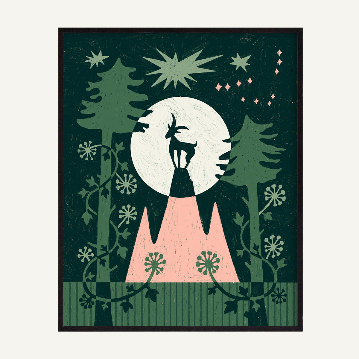 Capricorn zodiac art print capricorn Warm_0019s_0000_black Metal.jpg